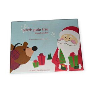 The White Barn Candle Co North Pole Figural Candle Trio-Santa, Presents, Snowman